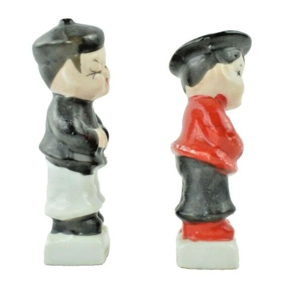Bowing Oriental Couple Figurines Mid Century Vintage 4 inch tall - Picture 3 of 9